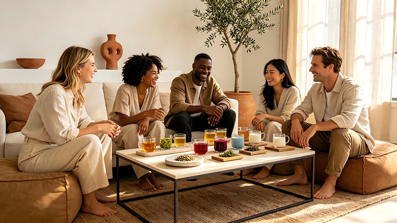 Friends sharing 5ElemTea