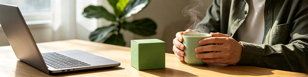 Morning tea at desk